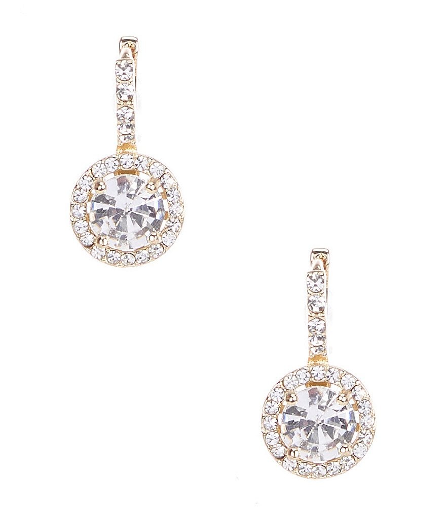 Gemma Layne Pave Round Stone Drop Earrings