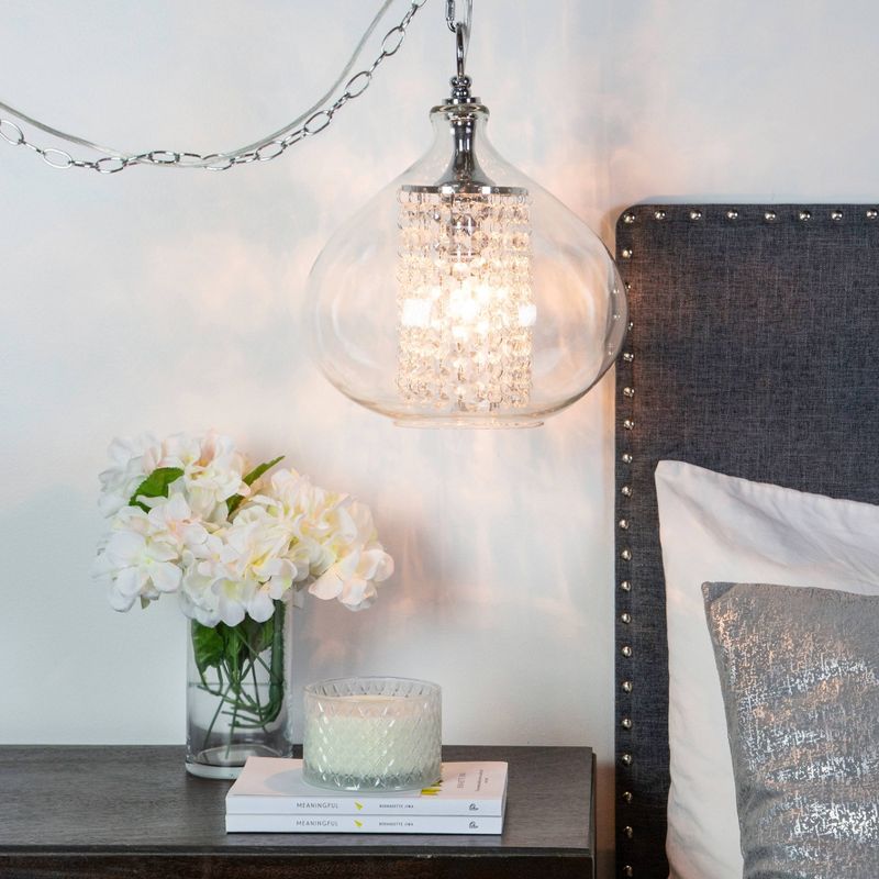 11.75" Faceted Crystal Glass Hanging Pendant - River of Goods