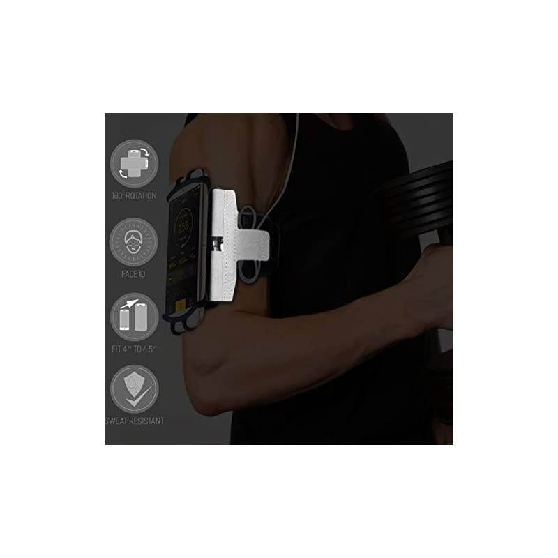 Rotatable Sports Running Armband for iPhone XR XS Max 8 8 Plus 7 6 Samsung Galaxy A8 S9 S8 S6 Edge Note LG Cell Phone Arm Holder for Men Women with Free Extender Strap Reflective