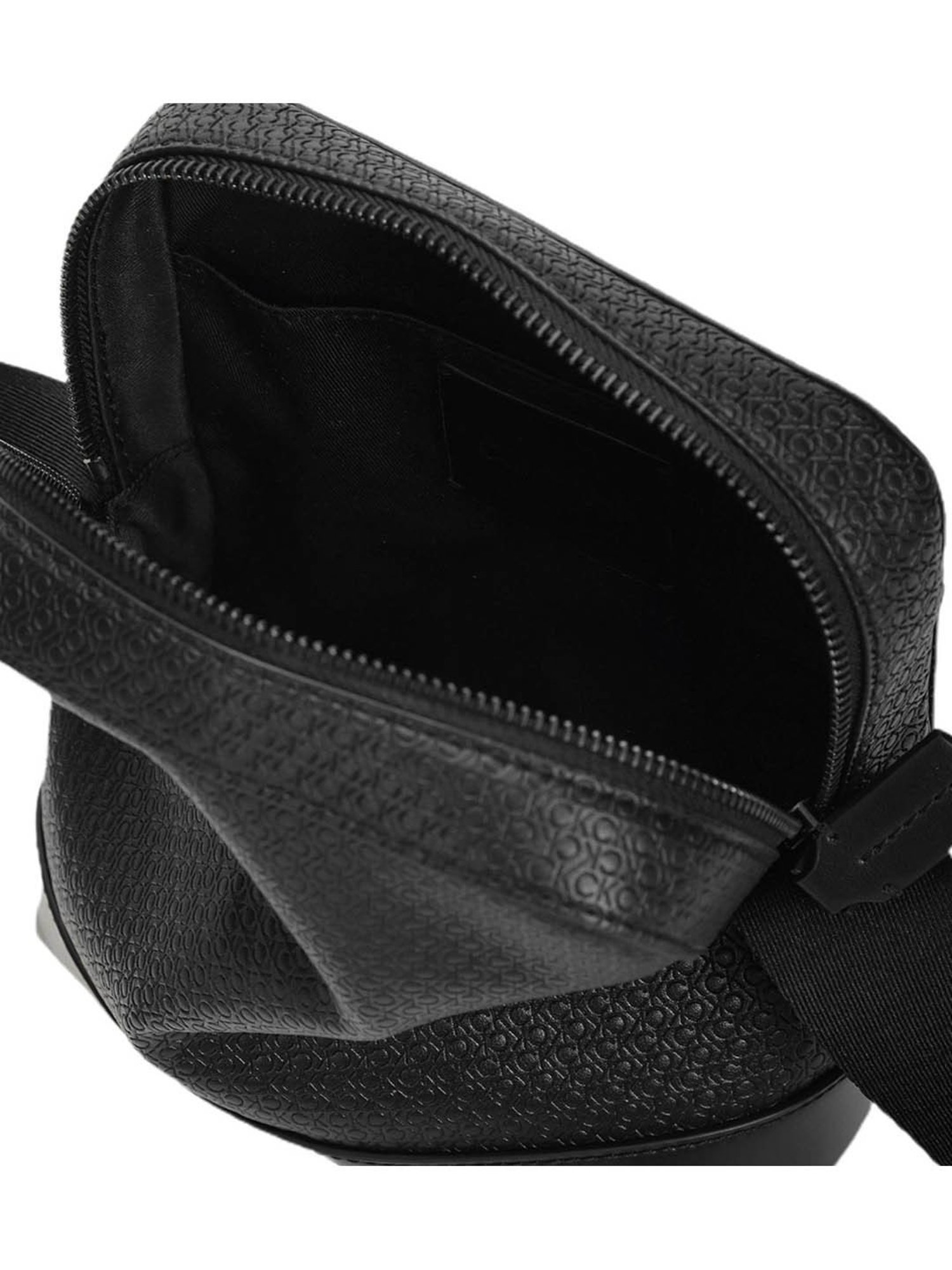 CALVIN KLEIN Black Modern Bar Reporter Logo Medium Cross Body Bag