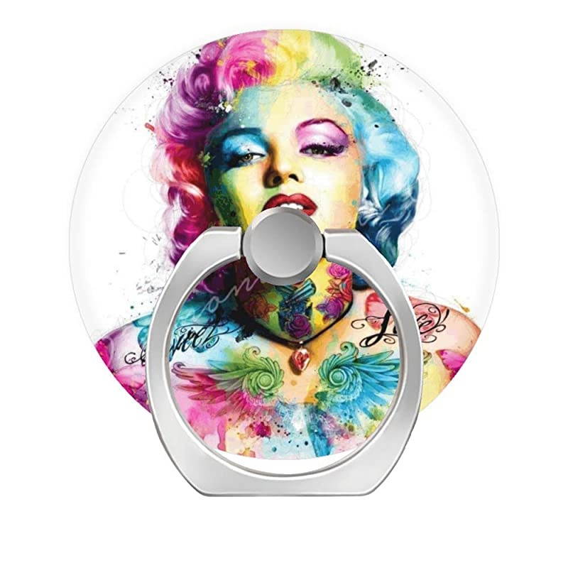 Phone Ring Holder Finger Kickstand360 Degree Rotation Stand Grip with Car Mount Compatible with All Smartphone Marilyn Monroe Colorful Diamond Art