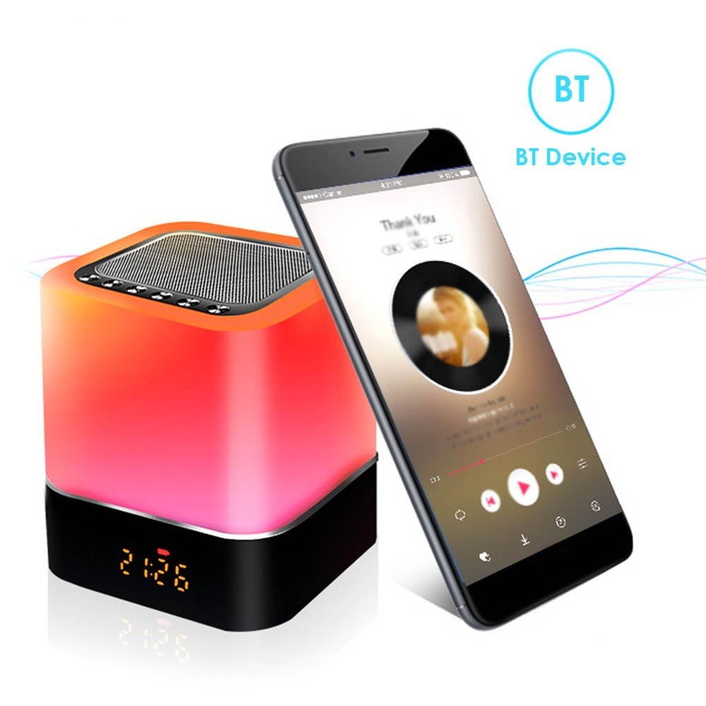 Led BT Speaker Multifunctional Touching Night Light Intelligent Desk Lamp Alarm Clock Music Player