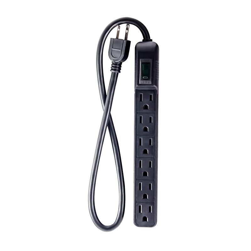 Power GG16103MINBK 6 Outlet Mini Surge Protector Black