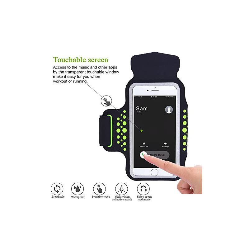 Armband for iPhone X, iPhone 8 Plus, 7 Plus, 6 Plus, 6s Plus, iPod Galaxy S6, S6 Edge, S7 Edge Plus with Key Cards Money Holder, for Running, Sports, Jogging, Hiking, Biking 5.8''