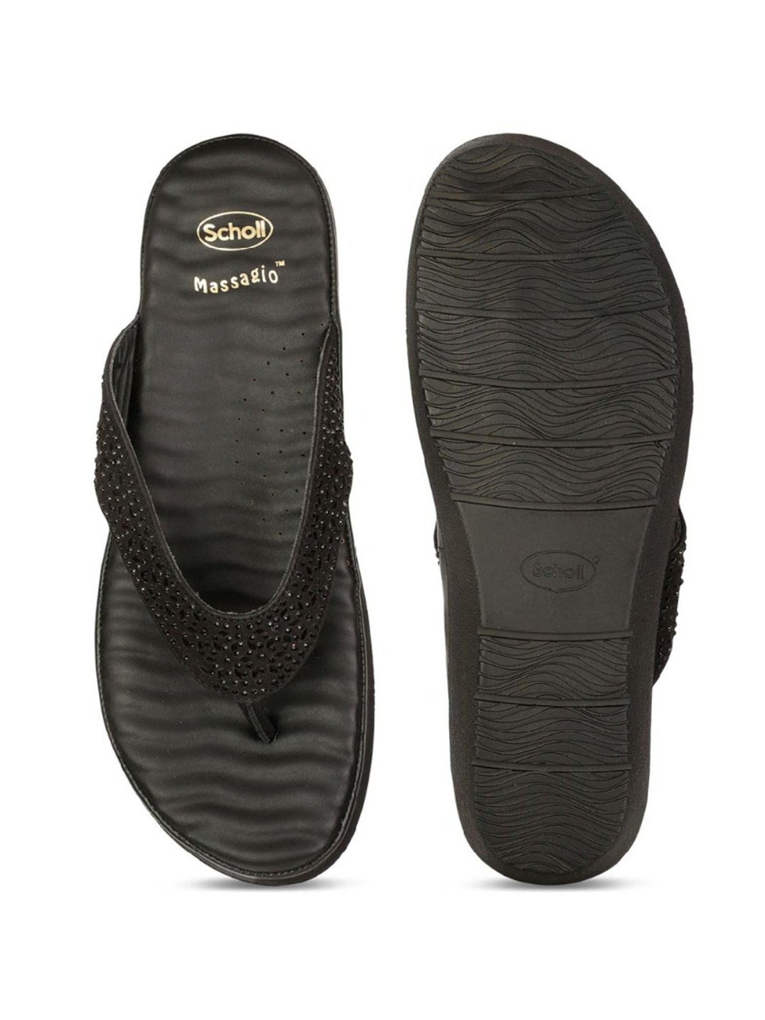 Scholl by Bata Women's Black Thong Sandals