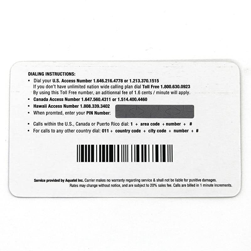 Phone Card for Domestic & International Calls, No Pay Phone Fee, Calling Card That Never Expires.