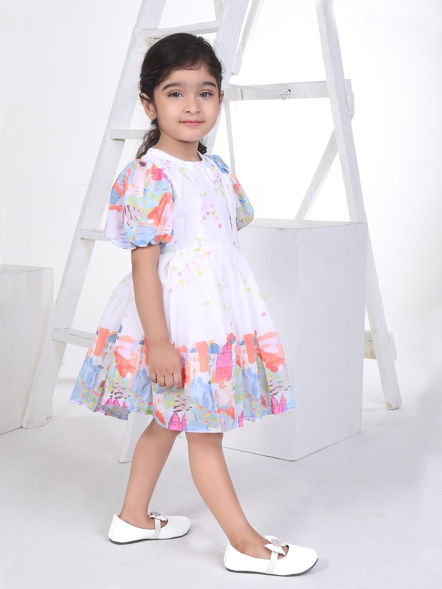 Peppermint Kids Multicolor Printed Dress