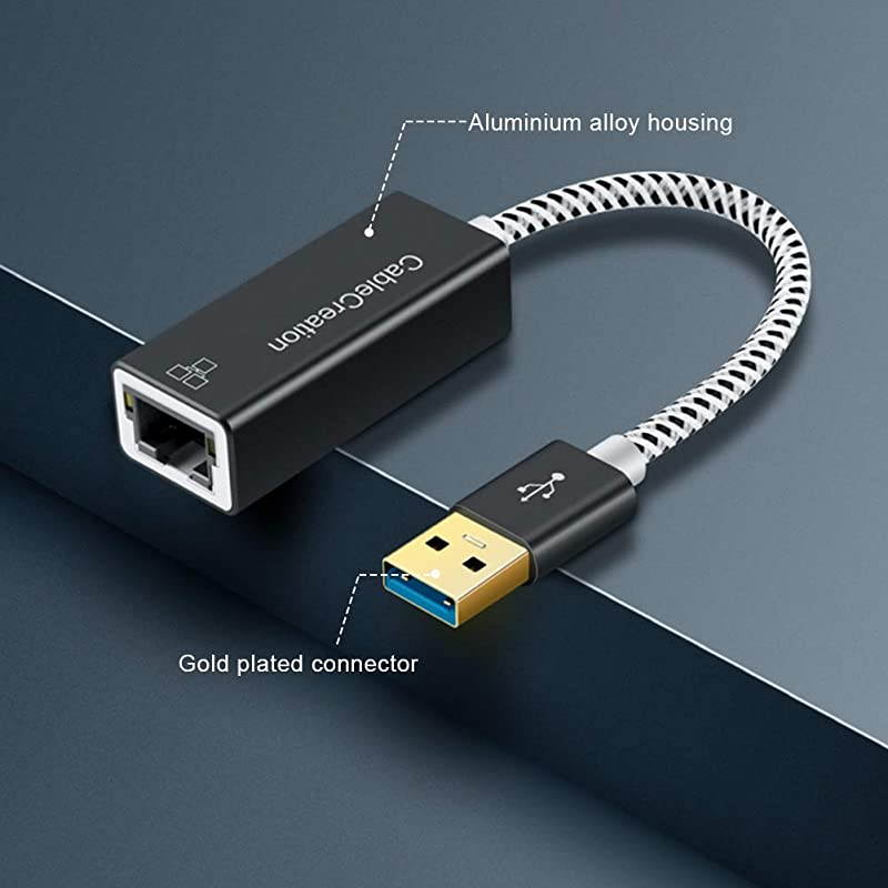 USB 30 Ethernet Adapter  USB to RJ45 1000Mbps Gigabit Network for Windows Mac macOS Linux Aluminum Black
