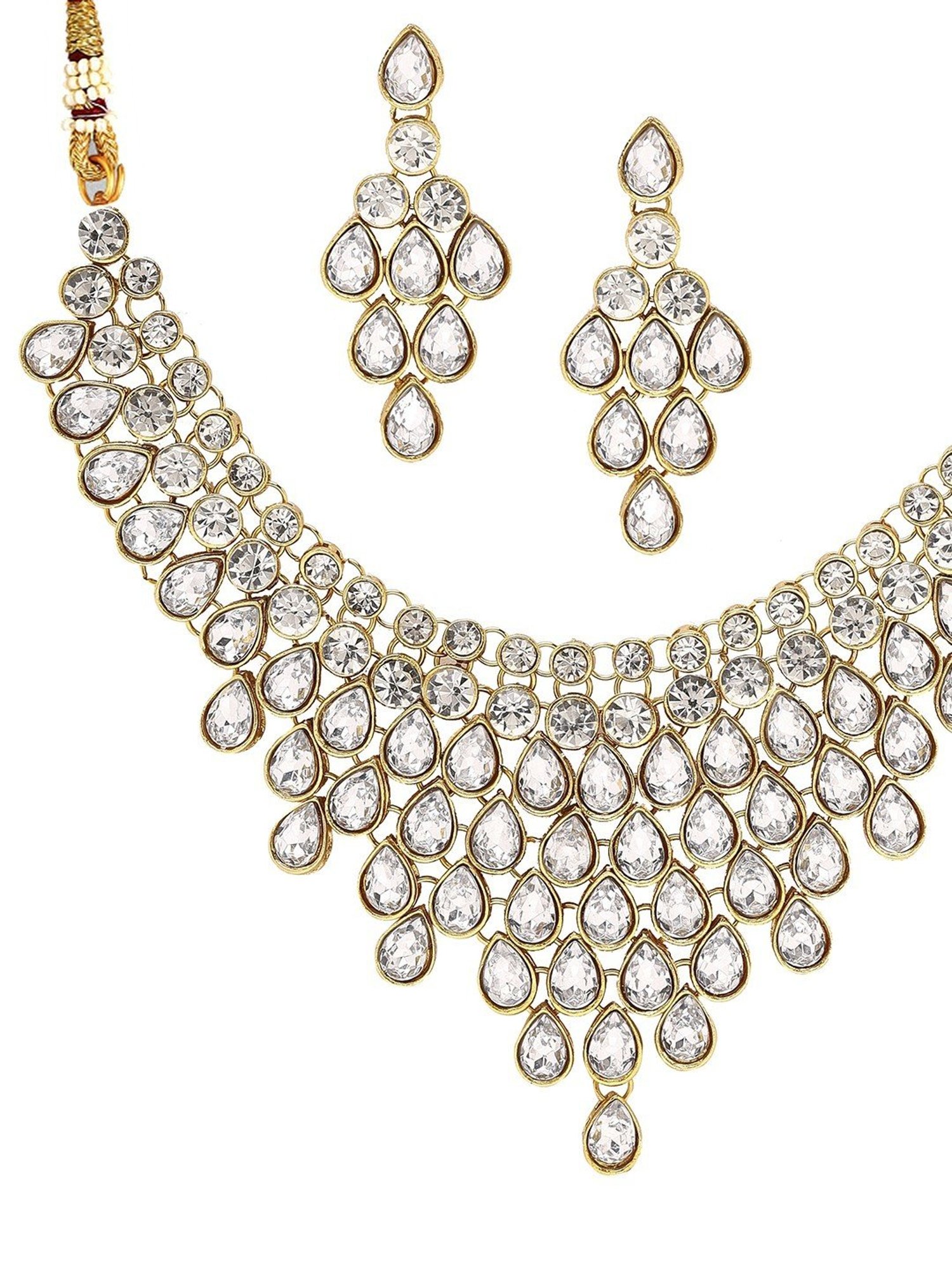 Priyaasi Graceful Grandeur Kundan Necklace Set and Maangtikka