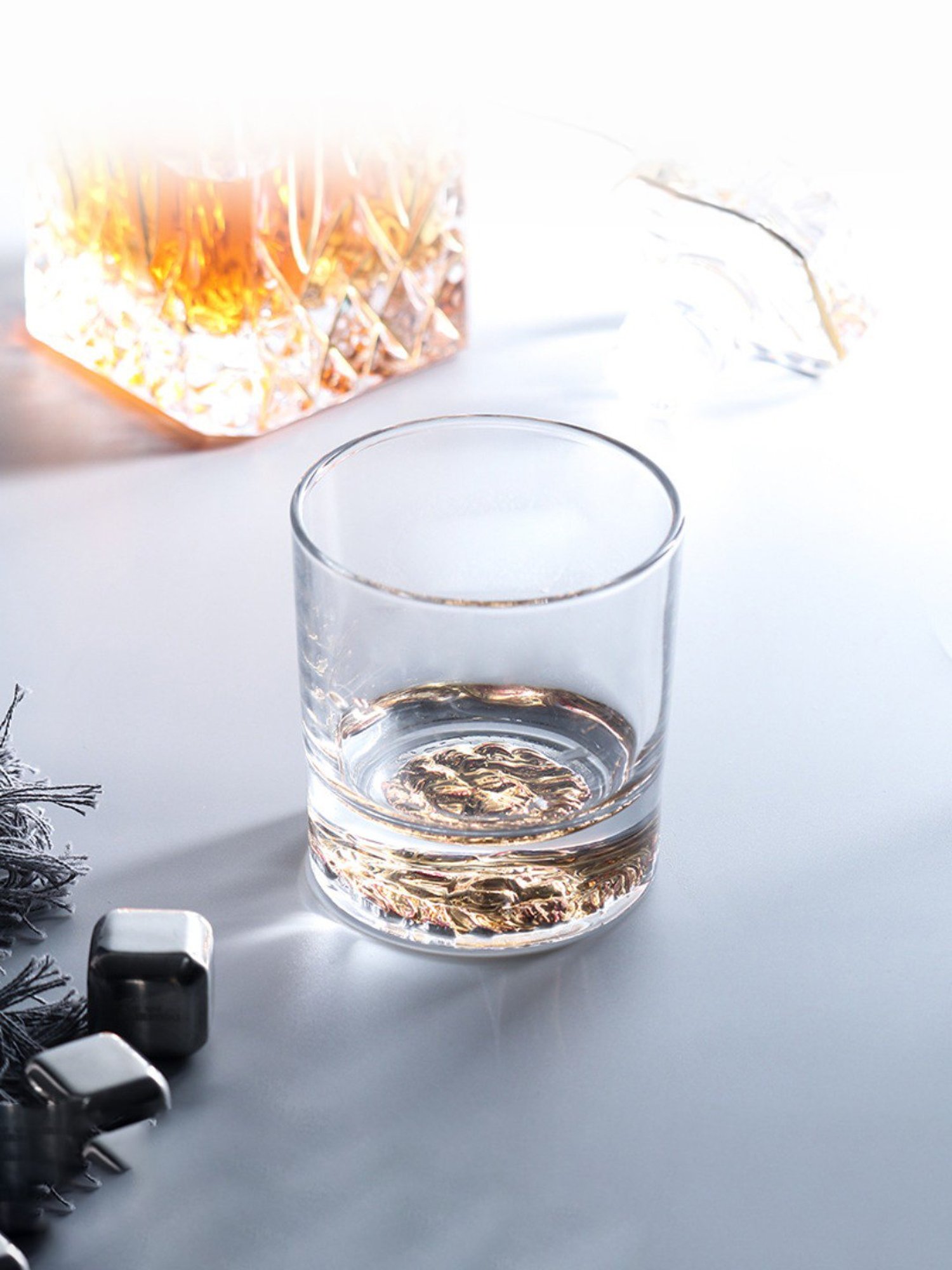 Melbify Roll Sip Transparent Cocktail Glass with straw 250ml - Set of 2