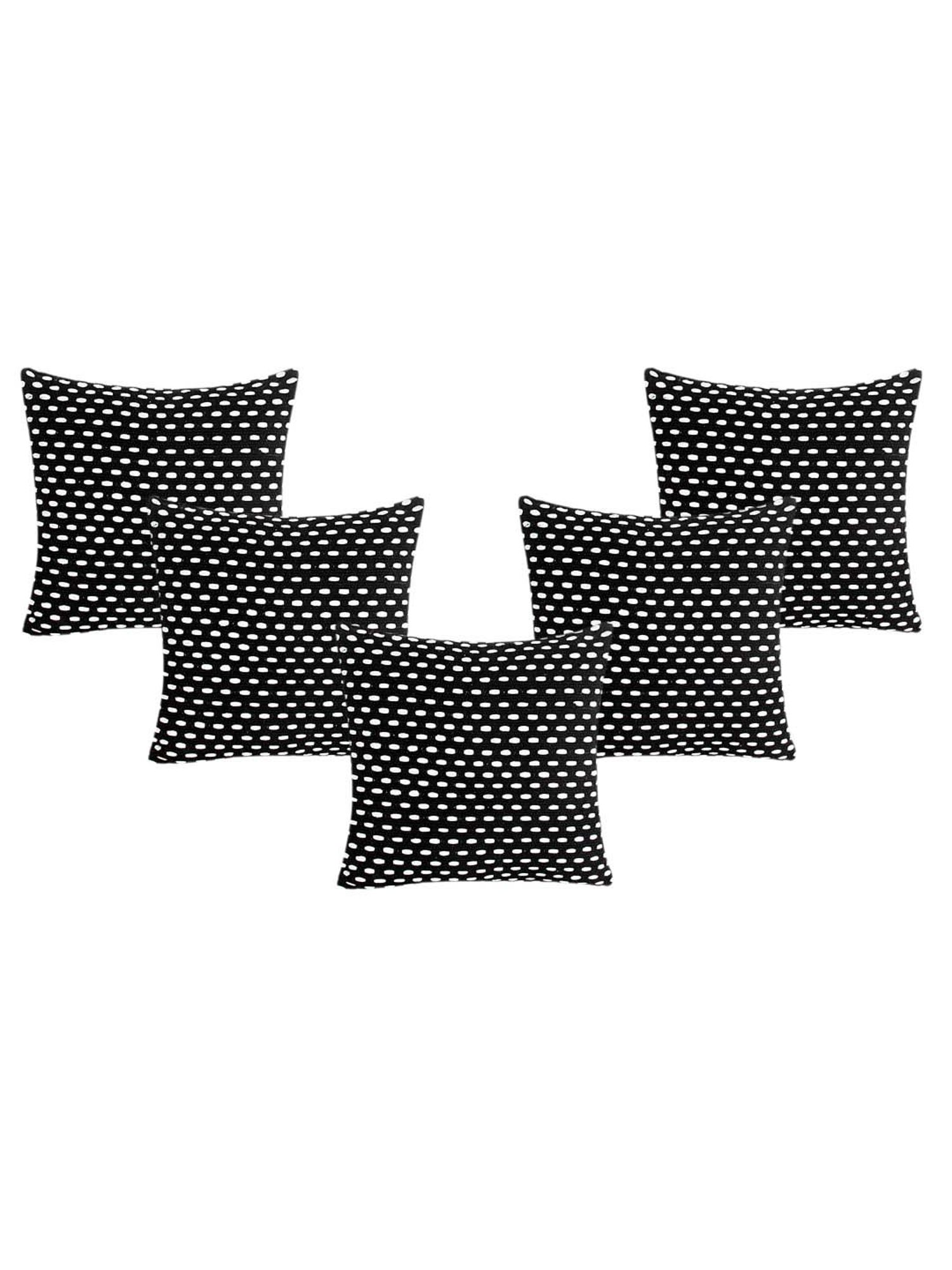Saral Home Black Cotton Cushion Covers - Set of 2