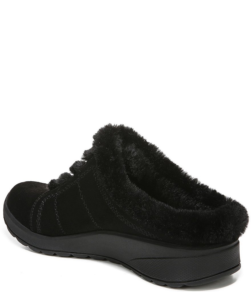 Bzees Golden Cozy Washable Slip-On Stretch Fabric Faux Fur Mules