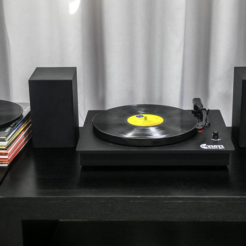 Bluetooth Vinyl Record Player with Powerful External Speakers, Nostalgic Turntable for 33?/45 RPM Record with Adjustable Counter Weight,Wireless Connection
