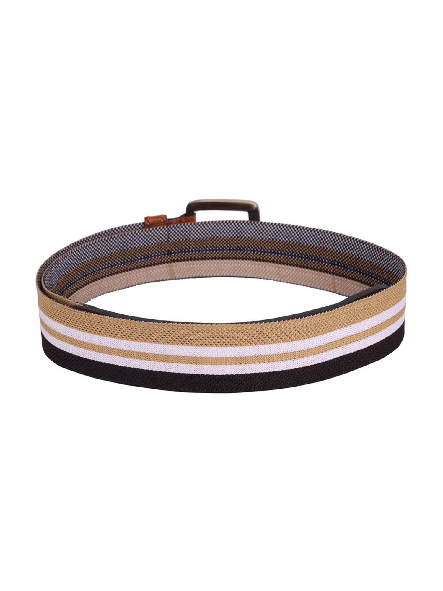 SCHARF Multicolor Twister Canvas Leather Casual Belt for Men