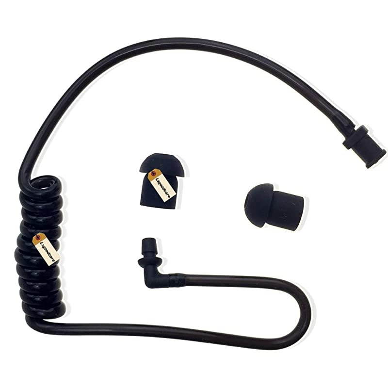 Replacement Coil Tube Black Twist On Acoustic Audio Tube with Earbuds Eartips Compatible for Motorola Midland Kenwood Two Way Radio Pack of 10 by