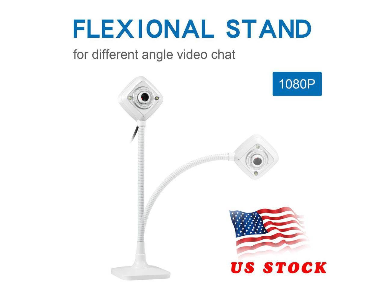 LED Webcam HD Video USB With Mic Night Vision Camera For Desktop Computer PC