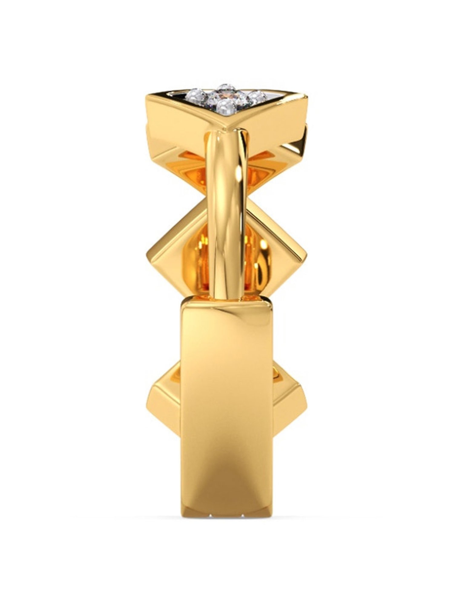 Candere by Kalyan Jewellers Stylish Design 18k Yellow Gold & Certified Diamond Nose Ring