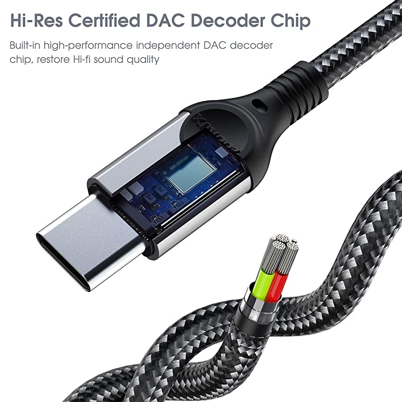 USB Type C to 3.5mm Headphone Jack Adapter,  Audio Adapter USB C to Aux Dongle Cable Cord for Pixel 4 3 2 XL, Samsung Galaxy S21 S20 Ultra S20+ Note 20 10 S10 S9 Plus ipad Pro and More (Grey)