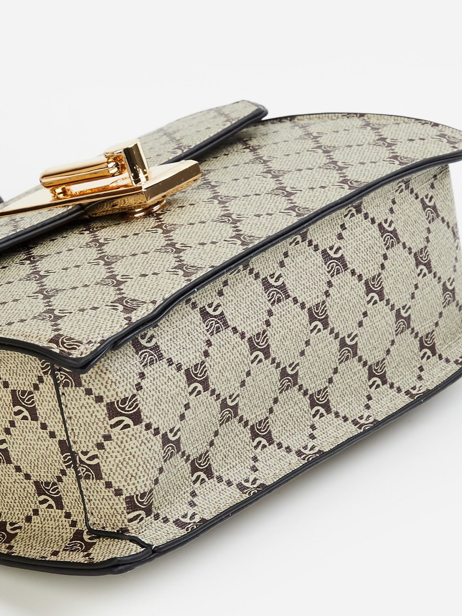 Code by Lifestyle Beige Printed Satchel Handbag