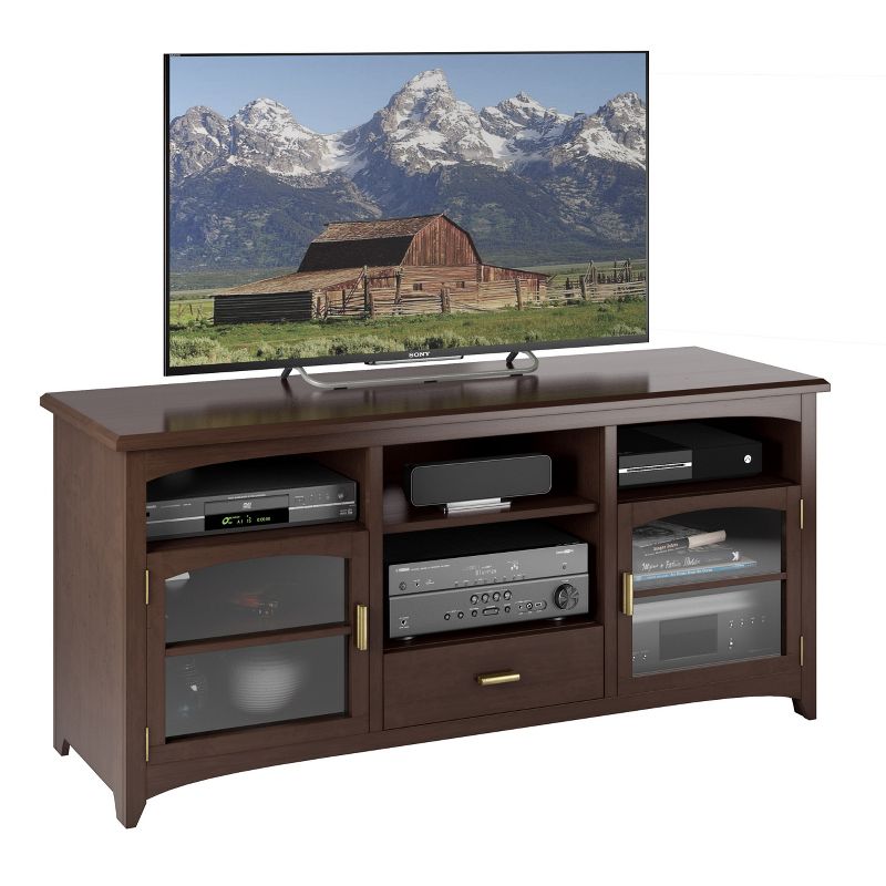 Carson West Lake TV Component Bench Dark Espresso 60" - Sonax