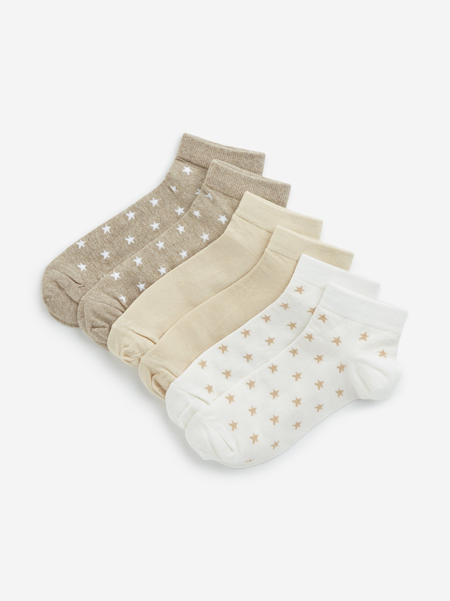 Y&F Kids by Westside Beige Star Printed Socks - Pack of 3