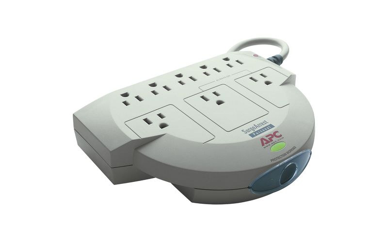 C2G 6-Outlet Surge Suppressor with (3) 1ft Outlet Saver Power Extension Cords - Receptacles: 6 x NEMA 5-15R - 270J