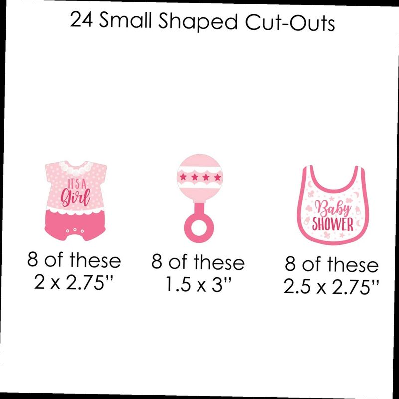 Big Dot of Happiness Hello Little One - Pink and Gold - Table Decorations - Girl Baby Shower Fold and Flare Centerpieces - 10 Count