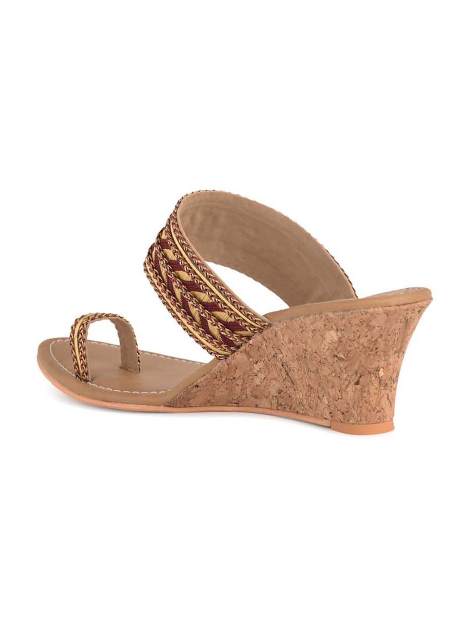 Salario Women's Golden Toe Ring Wedges