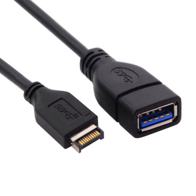 Jimier USB 3.1 Front Panel Header to USB 3.0 Type-A Female Extension Cable 20cm UC-131