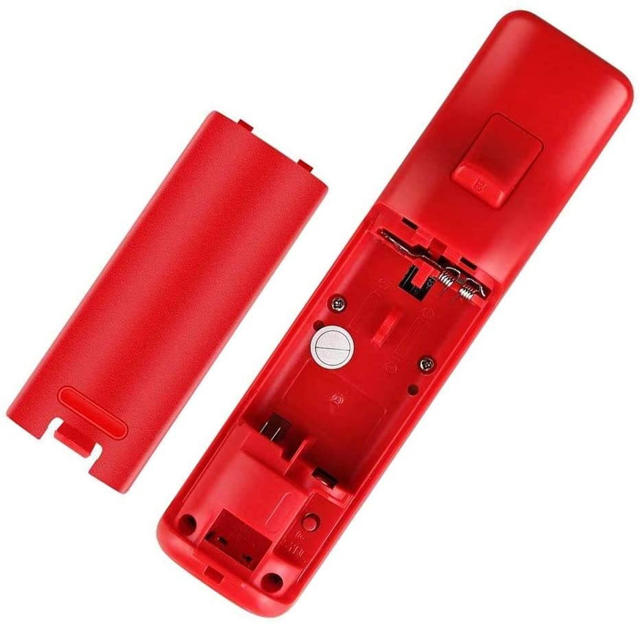 AndThere Wii Remote Controller with Build-in Motion Sensor Plus for Nintendo Wii, Wii U Remote Motion Plus Controller with Silicon Cover Wristband,Red