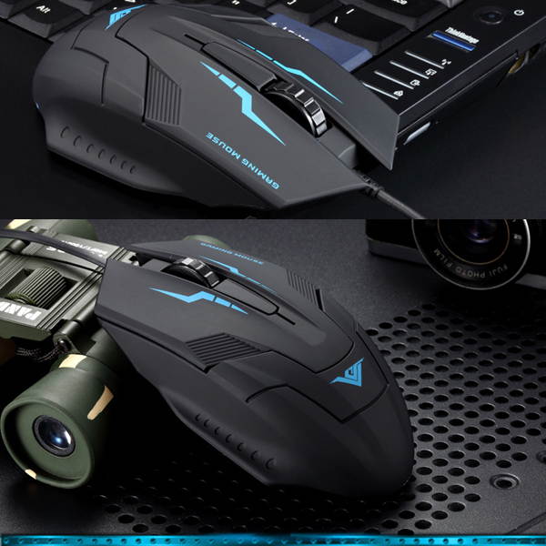 RAJFOO i5 1600DPI 6D Optical Wired USB Gaming Mouse for Gamer PC Laptop Home Office User - Ergonomic Design, Comfortable Matte Finish