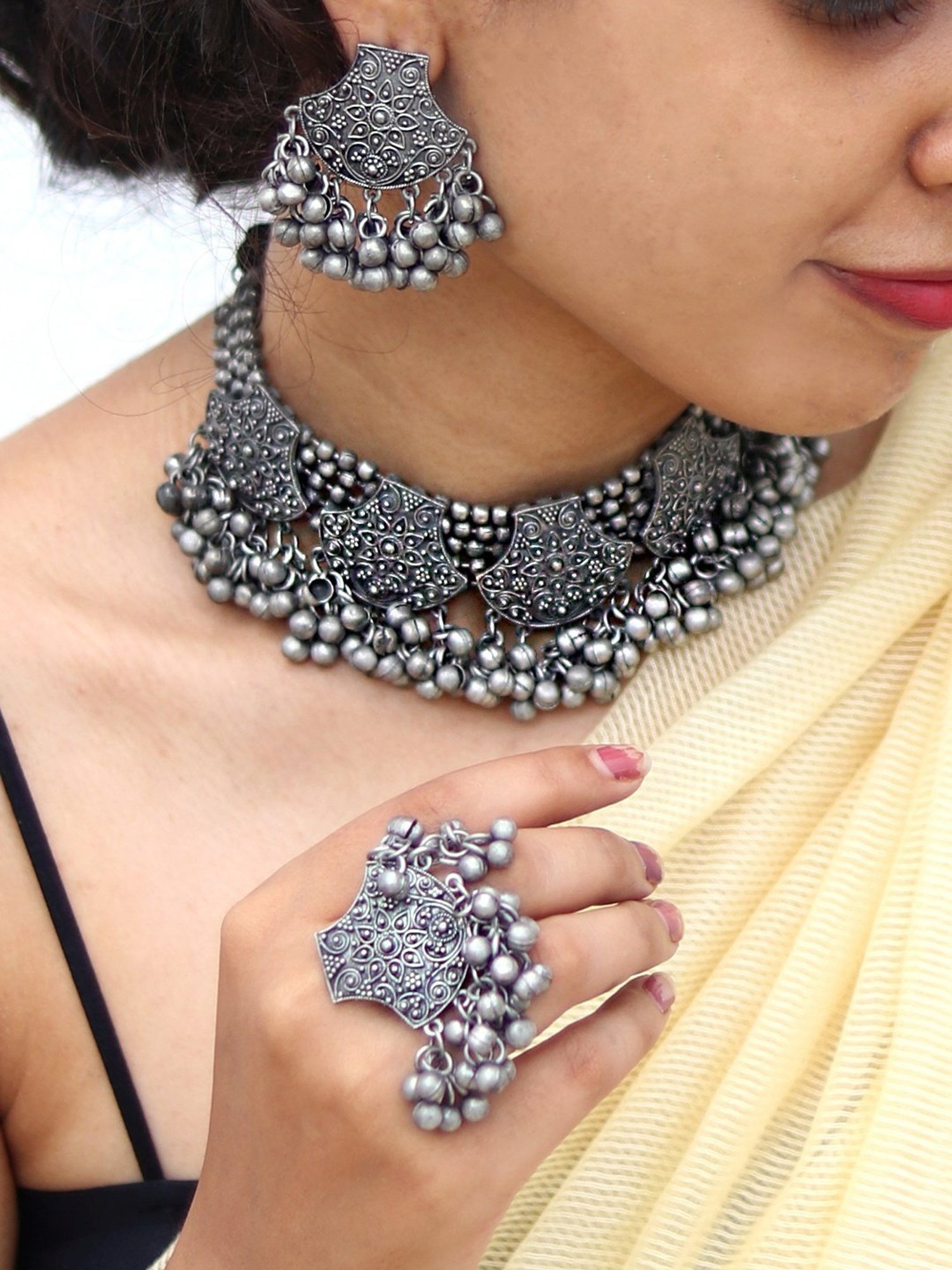 Teejh Ethnic Jiera Princess Necklace Set for Women