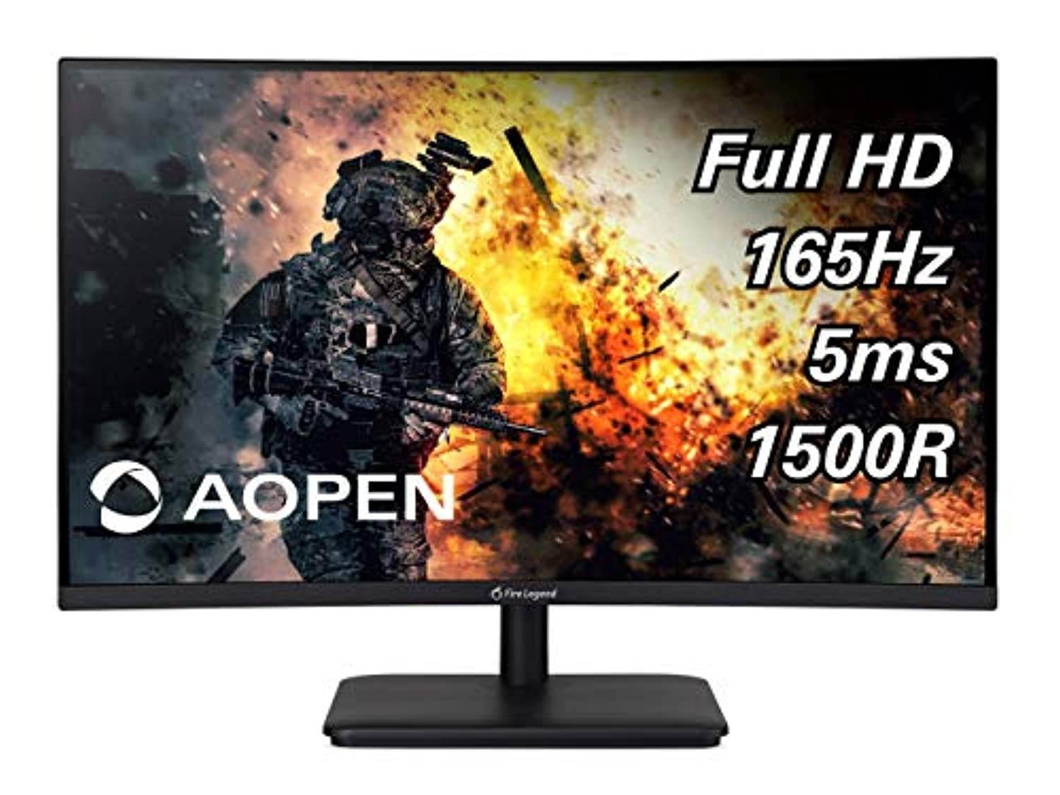AOPEN 27HC5R Pbiipx 27" 1500R Curved Full HD (1920 x 1080) VA Gaming Monitor with AMD Radeon FREESYNC Premium Technology, 165Hz (Display Port  and  2 x HDMI Ports), Black (UM.HW5AA.P01)