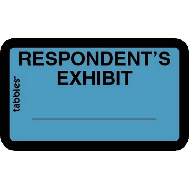 Legal Exhibit Labels, Light Blue Respondents's Exhibit Labels, 1-5/8" X 1" (Pack of 252 Labels)