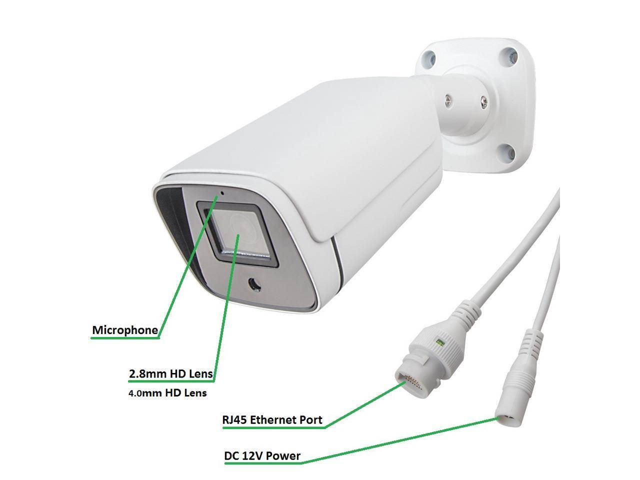 Hikvision Comptiable  IP Camera 4K 8MP H.265+ 2pcs Infrared Led 2.8mm Outdoor Support ONVIF Motion Detection POE IP CCTV Camera