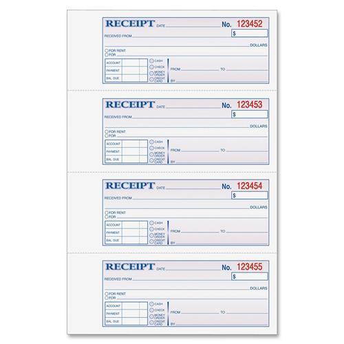 Adams Money/Rent Receipt Book Carbonless 2-Part 7-5/8"x11" WE DC1182