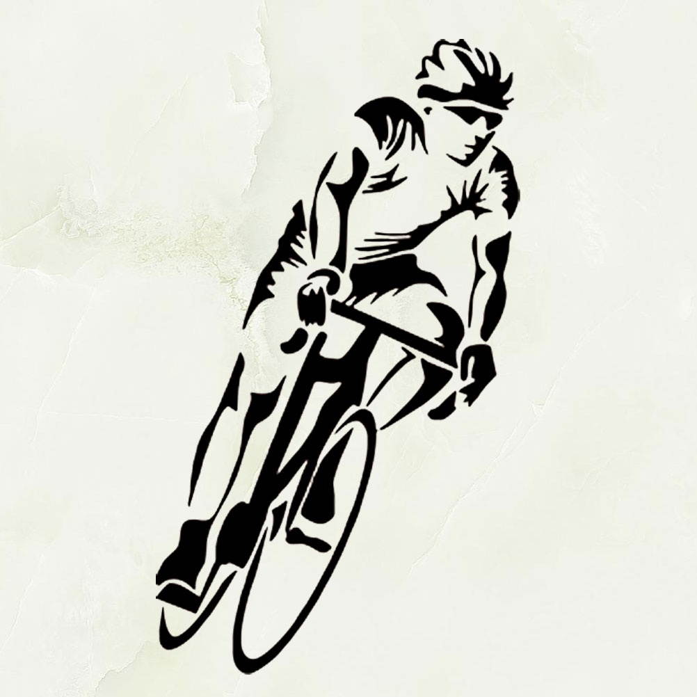 1pc Wall Hanging Sticker Cycling Man Decals Sports Style Mural Waterproof Wall Pasters for Home Hotel Dorm
