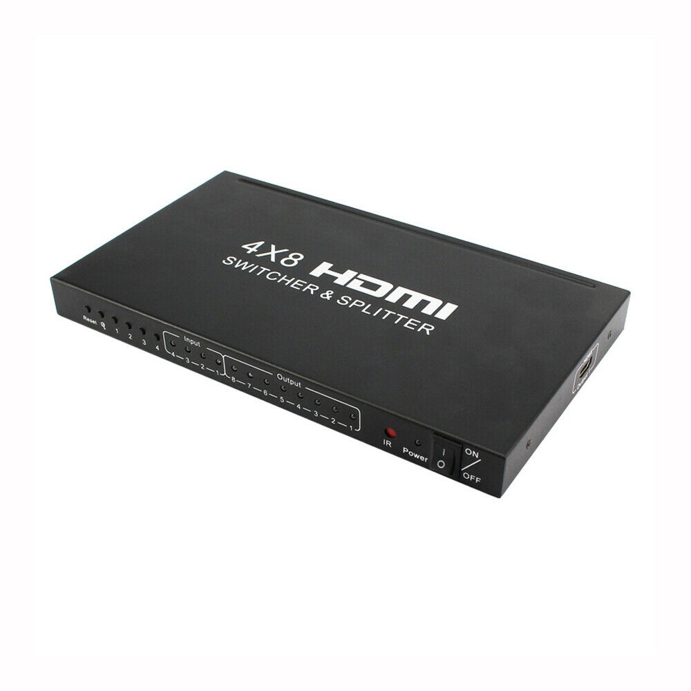 HDMI 4x8 Switch Splitter 4 In 8 Out 4Kx2K 1080P with Remote 4K