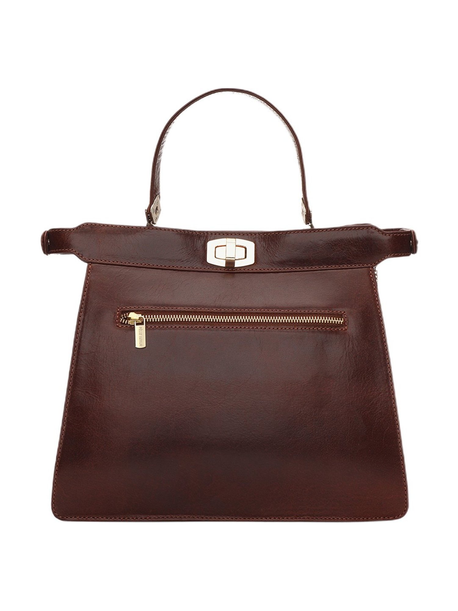 PELLE LUXUR Brown Medium Handbag