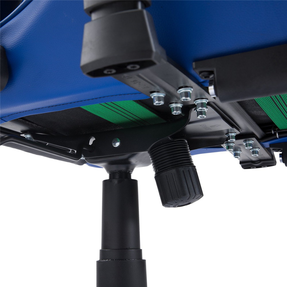 KILLABEE Big and Tall 350lb Massage Gaming Chair Metal Base - Adjustable Massage Lumbar Cushion, Retractable Footrest High Back Ergonomic Leather Racing Computer Desk Executive Office Chair(Blue)