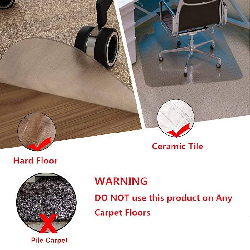 Office Chair Mat for Hard Floor 36 x 48 BPA Free Transparent Hardwood Floor Protector Easy Glide for Chairs Flat Without Curling Sturdy Durable Good for Computer Desk Office Home