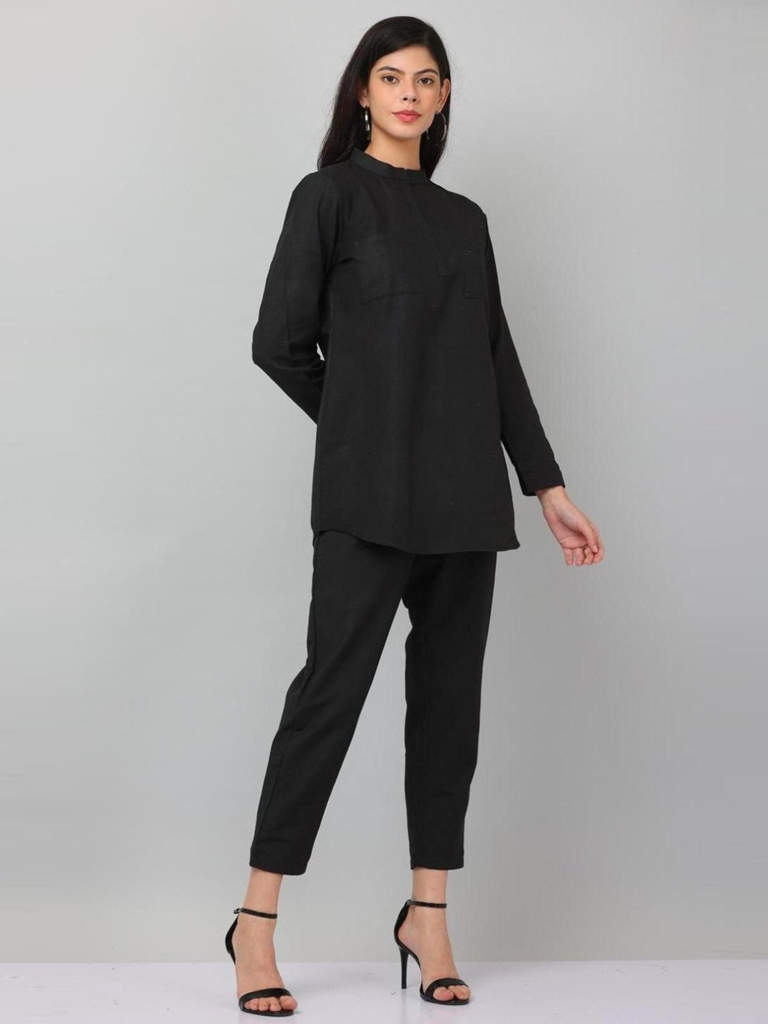 Kaanchie Nanggia Black Causal Wear Shirt and Pant Set