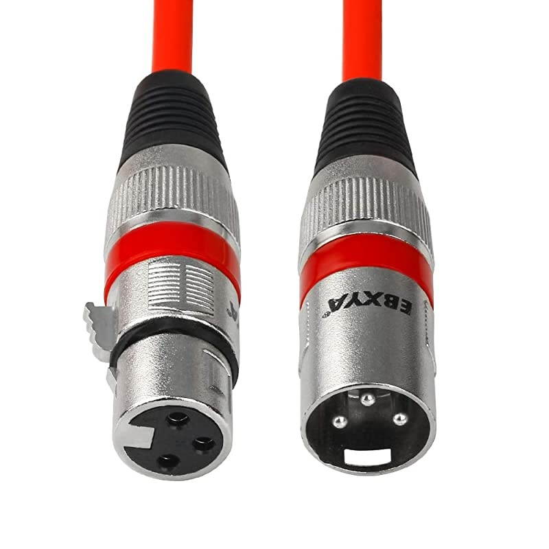 XLR Cable 50 Ft Colored Balanced DMX Cable Microphone Patch Cable Cords 50 Feet Red