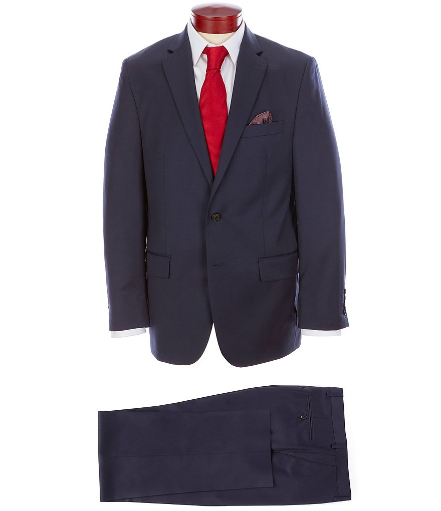 Ralph Ralph Lauren Classic Fit Navy Flat Front Solid Wool Suit