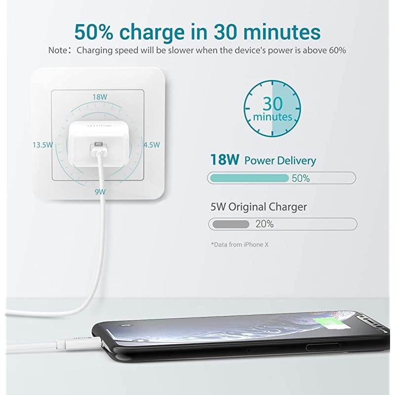 iPhone Fast Charger Apple Certified  18W USB C Power Delivery Wall Charger Plug with 6FT C to Lightning Cable MFi Certified Type C Charger for iPhone SE 2020 11 Xs Max XR X 8 Plus iPad Pro