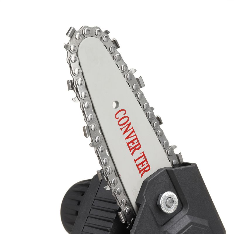 Doersupp 24V 6 Inch Cordless Electric Chain Saw Wood Cutter 550W One-Hand Saws Woodworking Machine W/ 1pc Battery-US Plug/Black