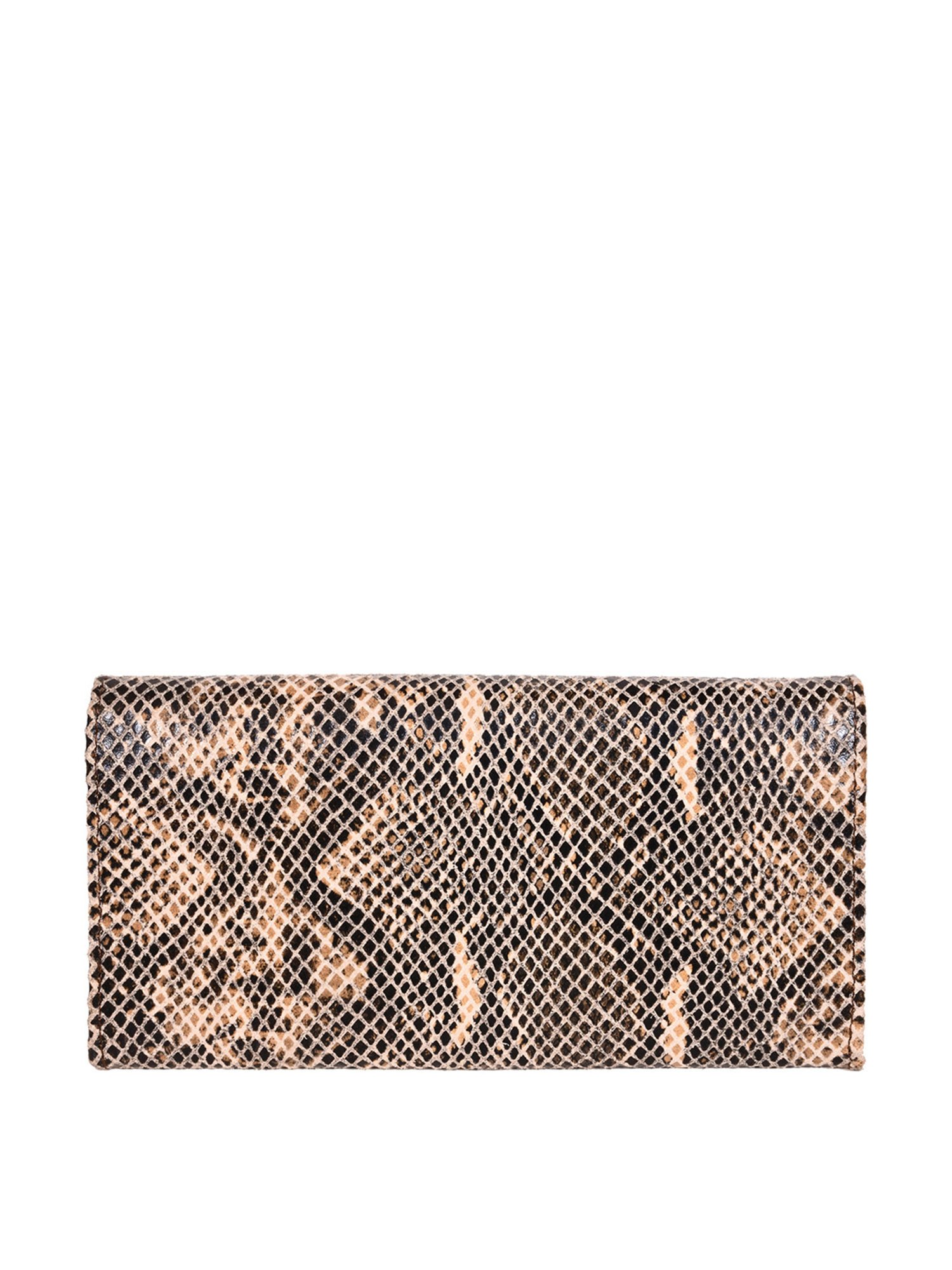 SASSORA Brown Textured Rfid Wallet for Women
