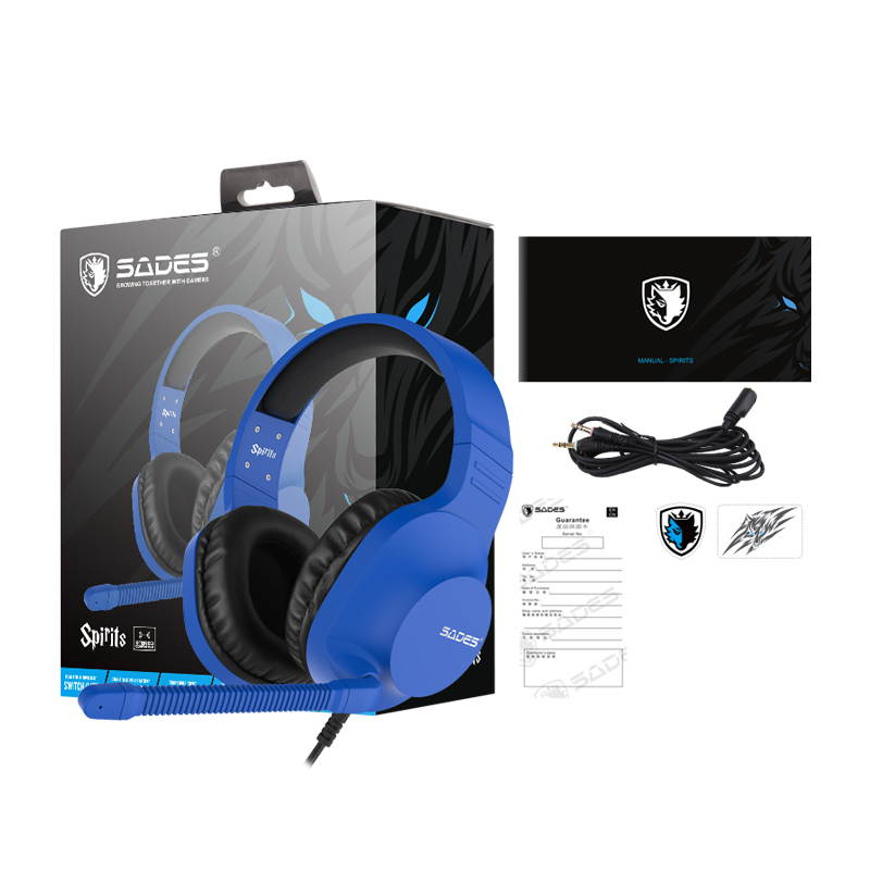 SADES Spirits Gaming Headset Multi-Platform LightWeigth Headphones For PC,Laptop,PS4,XBOX ONE,Mobile,VR,Nintendo Switch (Blue)