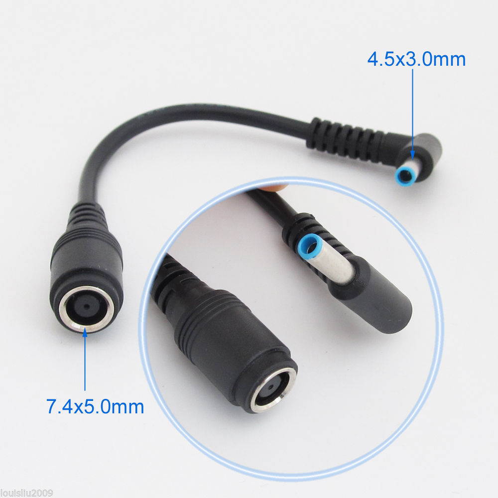 2-Pack Dongle Adapter 7.4x5.0mm to 4.5x3.0mm Laptop Adapter Tip Connector Converter for HP Pavilion, Envy, Elitebook, Dell Ultrabook Laptop DC JACK (BLUE TIP) Charger Converter DC Cable Adapter