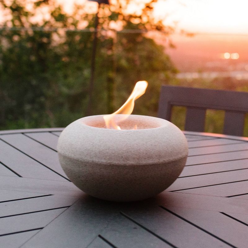 Stone Outdoor Table Top Fire Bowl - Gray - Terra Flame